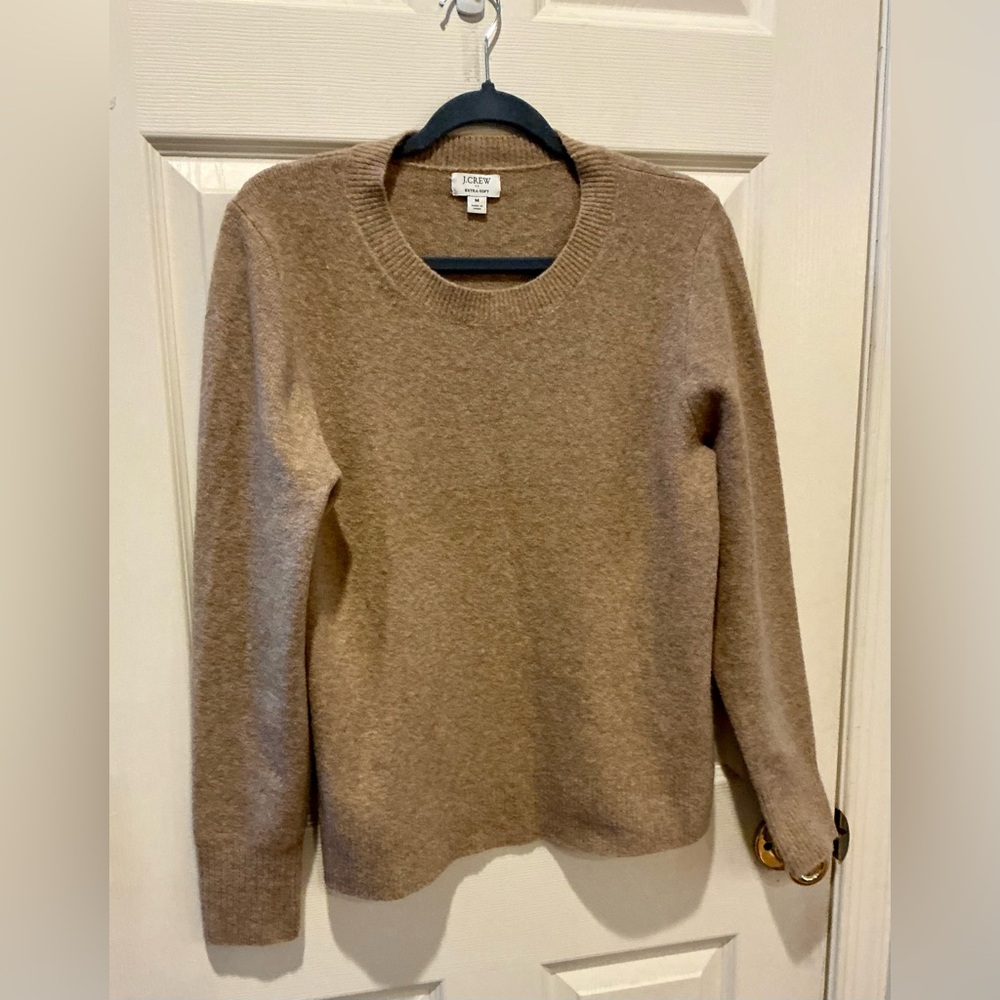 J. Crew Factory Preppy Wool Blend Pullover Sweater Neutral Fawn Career SZ Medium - Picture 12 of 13